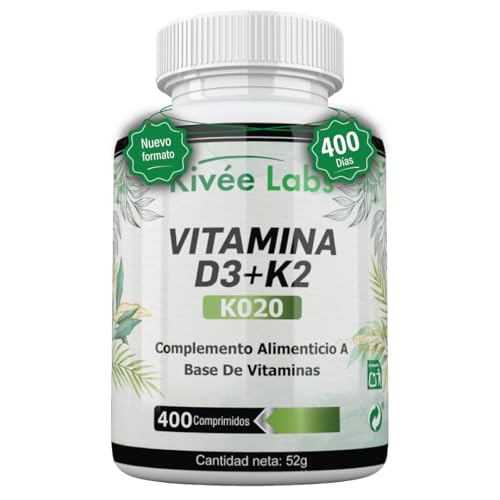 400 Micro Comprimidos Vitamina D3 y K2 4000 UI Dosis Alta | Vitamina D Colecalciferol Vegetariano Contribuye a la Función Normal del Sistema Inmunológico para Músculos y Huesos, 400 Días de Suministro