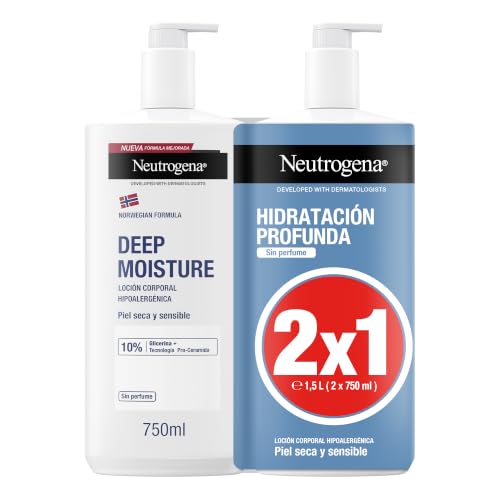 Neutrogena Hidratación Profunda Loción Hipoalergénica, 750 ml, 2 uds