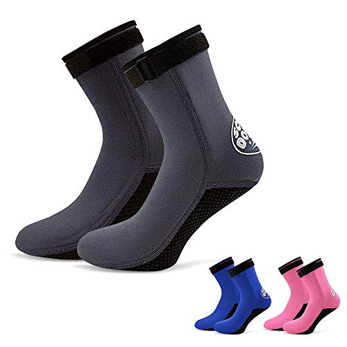 KKmoon Meias de mergulho de neoprene 3MM Botas de mergulho Sapatos de água Botas de praia Botas de m