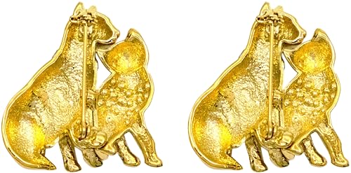 Image of Set of 2 Brooch Lapel Pins With Rhinestones