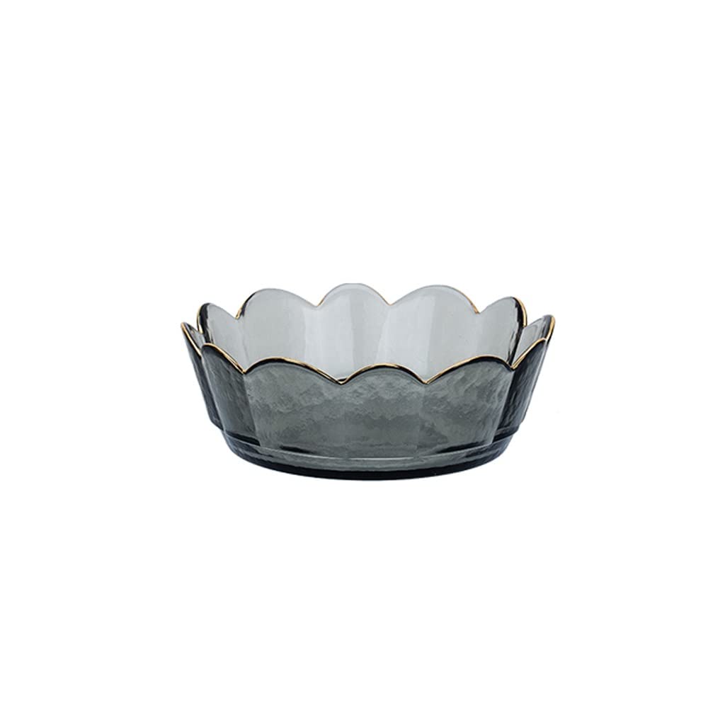 WOTZOV Salad Fruit Bowl Phnom Penh Transparent Glass Fruit Salad Bowl Home Crystal Dessert Glass Bowl Vegetable Salad Bowl Ramen Bowl，B2pc Large