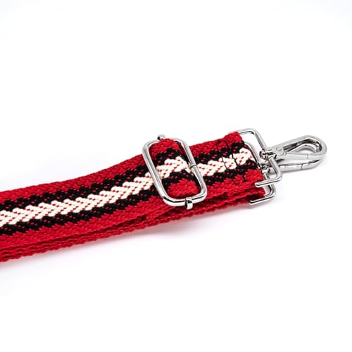 Image of S&loyoe Silver bucklePurse Straps Replacement Crossbody Bag Strap Adjustable Wide Guitar Straps for Handbags 1.5inch (Textile red Silver)