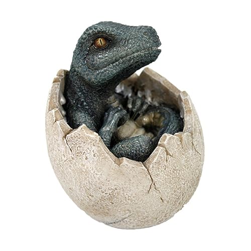 Jurassic Era Predator Green Velociraptor Dinosaur Prehistoric Egg Hatchling Collectible Figurine Statue