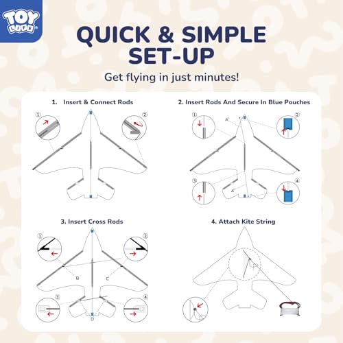 image for TOY Life Kites for Kids Ages 4-8, Kite Adult, Easy to Fly Large Fighte