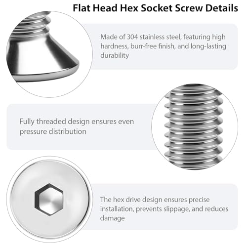 XRXYMQ 20 Stück Senkkopfschrauben M8 x 25 mm Edelstahl Schrauben Senkkopfschrauben Edelstahl 304 Senkkopf Innensechskant Schrauben mit Innensechskant Schlüsseln Elektrischer Schraubendreherkopf