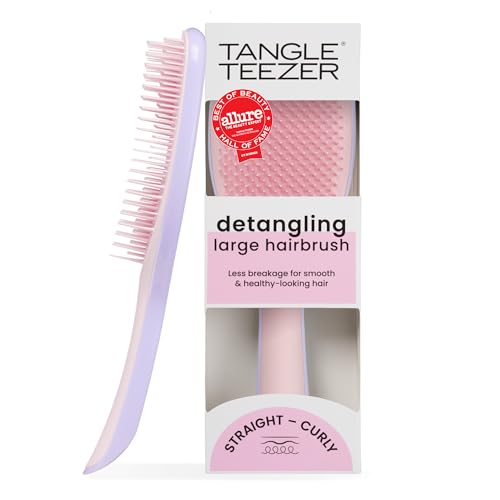 Tangle Teezer Ultimate Detangler Hairbrush for Wet & Dry Hair, Eliminates Knots & Reduces Breakage for Long, Thick, & Curly Hair Types, Large, Pink & Purple