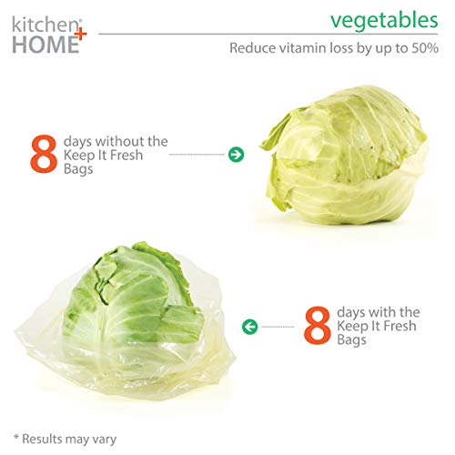 Keep it Fresh Produce Bags - 30 Reusable BPA Free Freshness Produce Bags & Twist Ties - Keeps Fruits, Veggies, and Flowers Fresher Longer4