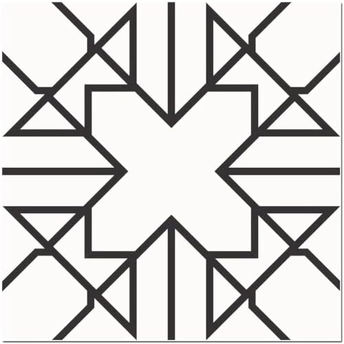 Image of Moroccan Tile Stickers | Waterproof Self Adhesive Peel & Stick Tile Decals for Kitchen Backsplash, Bathroom Wall, Floor, Furniture & Glass (6x6 Inch, Design 8, 40 Pic)