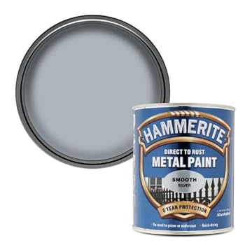 Hammerite Direct to Rust Metal Paint - Smooth Silver Finish 750ML