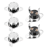 sourcing map 5pcs Bimetall Temperaturreglerschalter Thermostat 140°C 10A Normal schließen NC