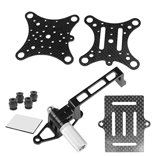 Qwinout Fpv Gimbal Camera Mounts With Anti Vibration Plate Compatible With Dji Phantom Quadcopter Multicopter, Carbon Fiber Shock Absorber Damping Ptz Compatible With Gopro Hero 2 3 + 4 #TOP2