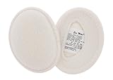 Ear Mitts Bandless Ear Muffs For Men & Women, White Fleece Ear Warmers, Regular