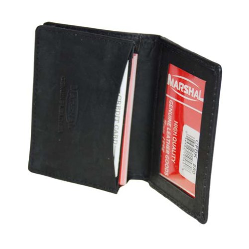 Mw580bk 3" X 4" Mens Leather Credit Card Holder Black Wallet3