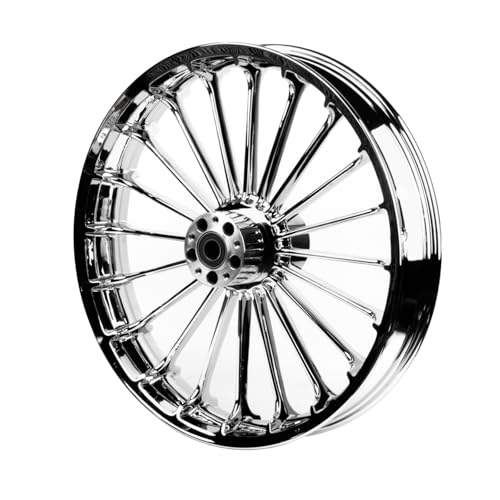 Hoprousa 21x3.5 Front Wheel Compatible with Harley Touring Street Glide Road King 21 inch Chrome Aluminum Spoke Turbine Wheel (21x3.5 Touring Chrome)