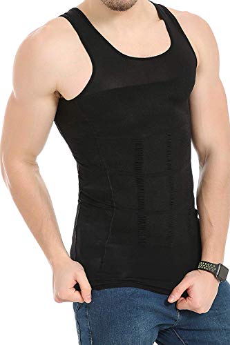 Image of Olivio Men's Slimming Body Shaper Vest Shirt Abs Abdomen Slim Stretchable Tummy Tucker Vest