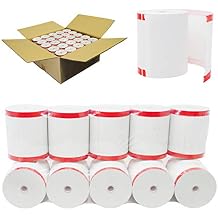 BuyRegisterRolls (50 Rolls - Coreless) 3 1/8 x 230 (48 GSM Paper Thickness) BPA Free Premium A Grade POS Thermal Receipt Printer Paper