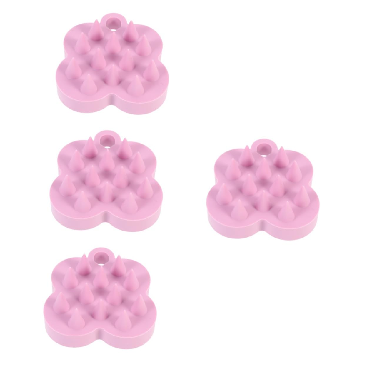 FRCOLOR 4 Piezas cepillo de masaje de champú cepillo para el cabello del cuero cabelludo cepillo de champú scalphero massage masajeador cuero cabelludo exfoliante del o rosa