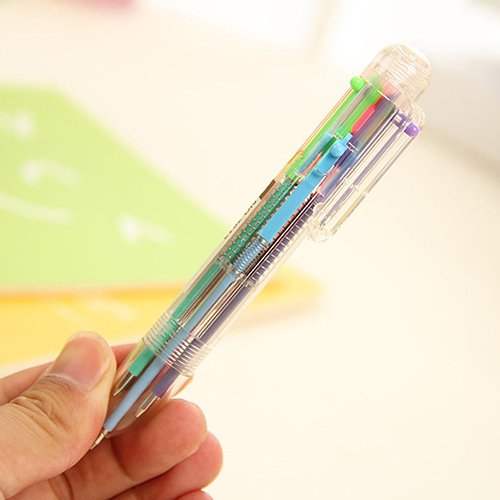 Good01 Penna a sfera trasparente a 6 colori, 6