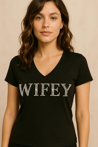 Personalized Rhinestone Bling T-Shirt – Custom Sparkle Crew Neck Tee with Your Words – Gem Bedazzled Short Sleeve Top for Women, Bachelorette Gift, Gift For Her, Birthday Gift, Bridal Gift, Sister Gifts, Back to school T-shirt2