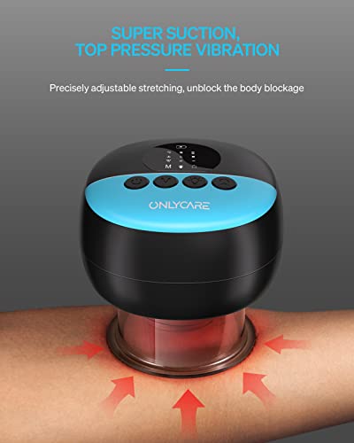Elektrisches Schröpfmassagegerät, ONLYCARE 3 in 1 Cupper Intelligentes Schröpftherapie Massagegerät mit 3 GängeRotlichttherapie Zur Schmerzlinderung, Tragbares Schabewerkzeug für Heimbüro und Reisen - Image 4