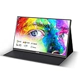 G-STORY 15,6' Monitor portátil, QLED 1080P Monitor portátil, Segunda Pantalla 100% sRGB sin Marco, Monitor Externo USB C de Viaje Mini HDMI, Monitor portátil para Juegos para PC Teléfono PS5 Xbox NS