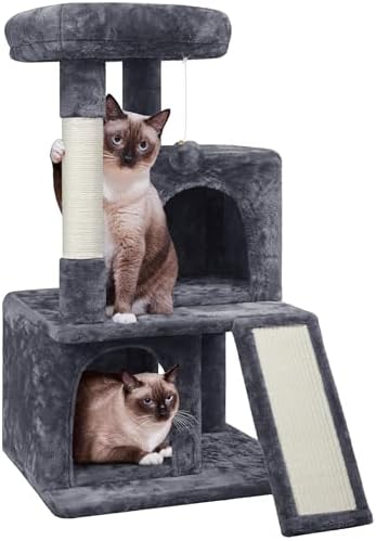 Yaheetech Arbre à Chat 91 cm pour Gros Chat 12KG Gris Foncé | Gri...