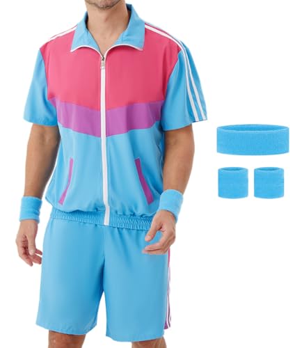 Survêtement des années 80 et 90 pour homme avec veste rétro et short de fête