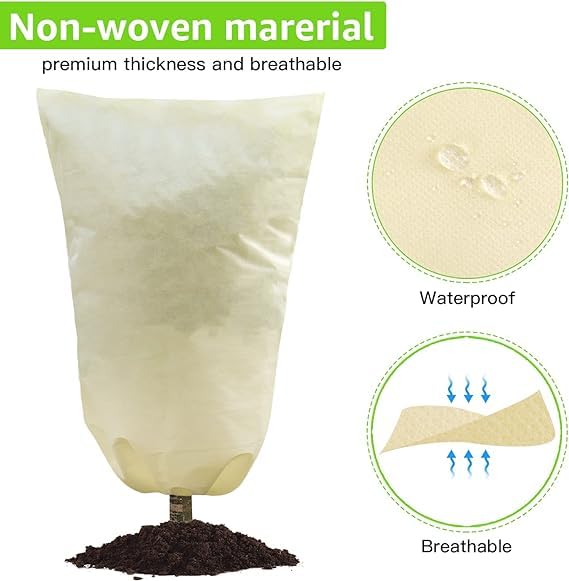 Lonnalee Garden Fleece Plant Frost Protection 2 Packs 60x80cmPlant Covers For WinterProtect Plant From Being DamagedBad Weather Or PestsMedium Plant Covers For Olive Tree Potted Palms Shrub (60*80cm) - Image 3