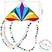 Large Delta Kite for Kids & Adults,Extremely Easy to Fly Kite for Beach Trip,String Line Included,with Colorful Colors Tail,Perfect for Beginners,