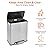 Amazon Basics Dual Compartment Recycling Trash Can with Soft-Close Lid and Removable Liner Buckets, 60 Liters, Rectangular, Grey, Silver