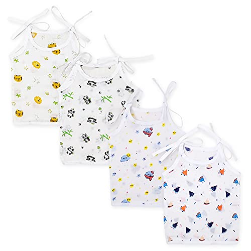 Image of The Boo Boo Club Muslin Jhabla for Baby Extra Soft Organic Cotton (Set of 4) | GOTS Certified | Animal and Fruit Print | Kids Summer Wear Set