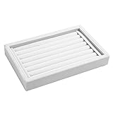 Material: PC Amison Elegant Voll Samt Ring-Kasten Schmuckkästchen Ohrringe Ring Schmuck Behälter-Kasten (Weiß)