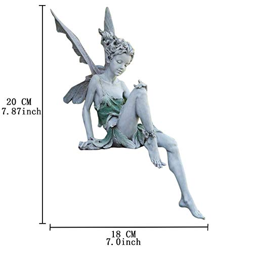 LEFUYAN Estátua de fada sentada estátua de anjo Tudor e Turek sentada estátua de fada ornamento de j