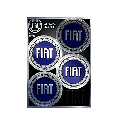 Fiat 21214 Pegatinas Oficiales 4 Logos Azul de 48 mm, 94 x 131 mm