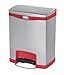 Produktbild Rubbermaid Commercial Products 1901988 Slim Jim Step On Metall-Tretabfalleimer mit Pedal an der Breitseite, 30 L, Rot