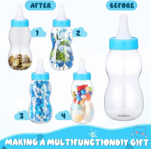 Image of Housoutil Nursing Bottle Shape Piggy Bank Transparent Coin Storage Bottles 11.02in Clear Plastic Money Jar for Candy Snacks Dry Food 2 pcs for Baby Shower Wedding Birthday Party