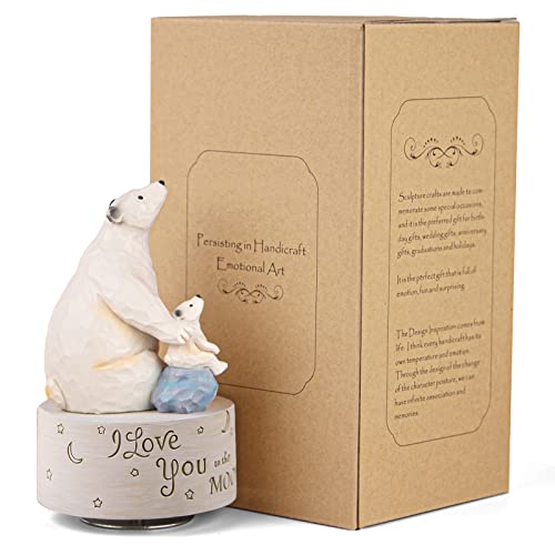 Aidlns Forever Music Box, Polar Bear Figurine, Sculpted Hand-Painted Musical Figure Gifts, For Daughter Son Dad Mom Birthday Anniversary, Play You Are My Sunshine #TOP5