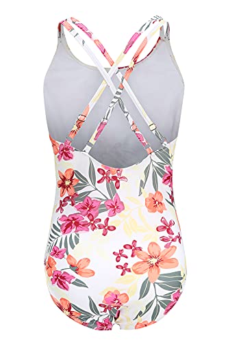 Image of Moon Tree Girls One Piece Swimsuits, Adjustable Double Straps Bathing Suits for Kids Girls Hawaiian Swimwear 3-16 Years