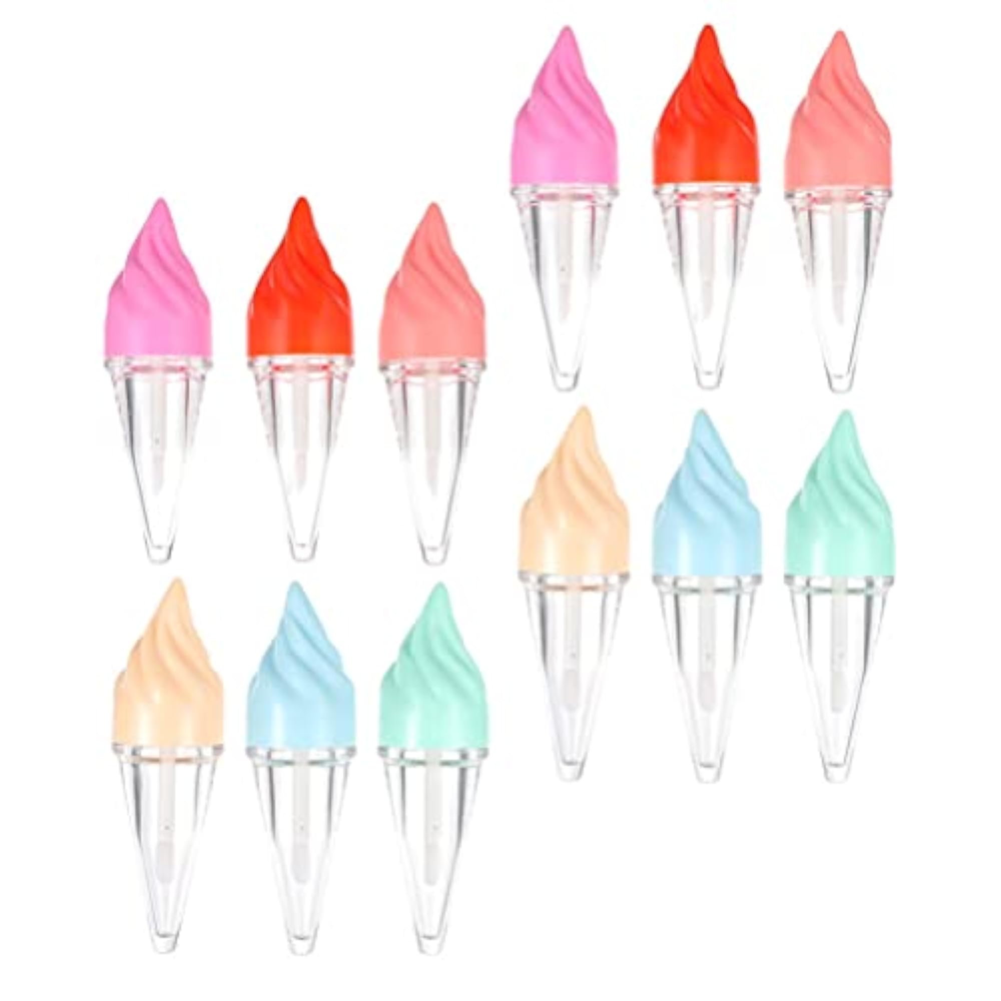 12Pcs Empty Lip Gloss Tubes Ice Cream Shaped Clear Containers