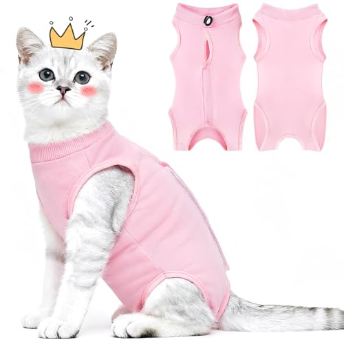 MELLIEX Tuta da Recupero per Gatti, Body Gatto Post Operatorio Sterilizzazione, Cat Recovery Suit Vestito Gatto per Impedire Leccare Ferita Addominale Dopo l'intervento Chirurgico