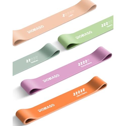 Resistance Bands for Working Out- 5 Levels with Exercise Bands, Multi-Colored Stretch Bands for Women Men, Legs, Glutes, Thighs, Yoga, Indoor & Outdoor Fitness