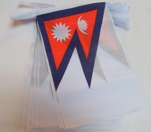 AZ FLAG Nepal Bunting Flag, 20 Ft Garland with 20 Small Nepalese Flags 8'' x 6'', 100% Polyester String Pennant, 6 meters
