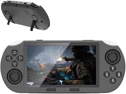Retro Game Console Handheld Game Console Compatible with 4.5" IPS Large Screen with Dual Joystick and Other Emulators 128GB, Black