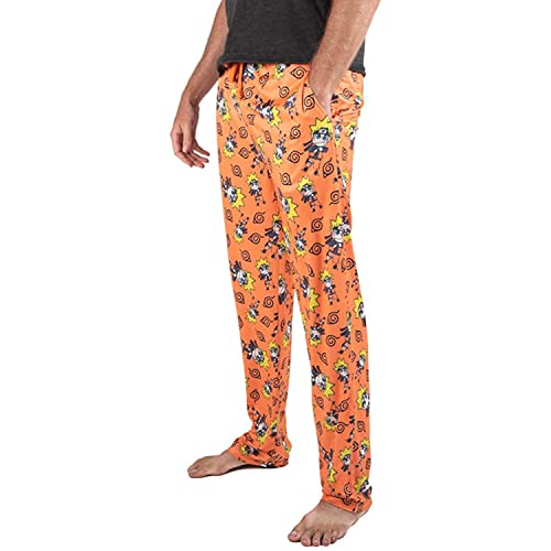 Bioworld NARUTO Anime Chibi Character AOP Orange Mens Sleep Pajama Pants2