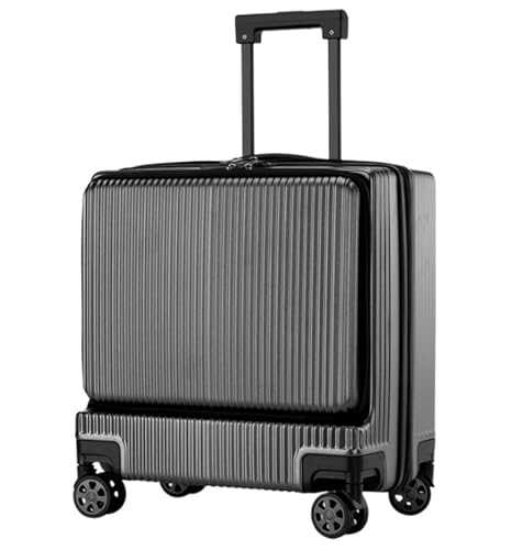 Business Travel Luggage Suitcases with Wheels Front Opening Carry On Luggage Security Combination Lock Boarding Light Suitcase (B 18in)