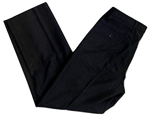 Perry Ellis Classic FIT Polyester Wool Stripes Black Dress Trousers Pants Men (32W x 32L)