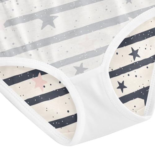 ZZKKO Stars Dots Stripes Girls Underwear Toddler Panties for Girls Comfort Brief Size 2T-8Y4