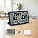 WallarGe Auto Set Digital Wall Clock Battery Operated, Desk Clocks with Temperature, Humidity and Date, Large Display Digital Calendar Alarm Clock for Elderly, Bedroom, Office, 8 Time Zone, Auto DST.
