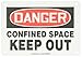 Accuform MCSP108VP Plastic Safety Sign,"Danger CONFINED Space Keep Out", 7" Length x 10" Width x 0.055" Thickness, Red/Black on White
