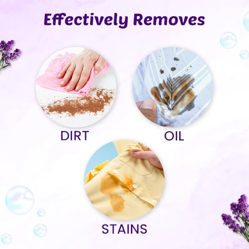 Image of Javi Organic Powder to Fabric Wash | 4 Sachet = 2 Ltr | Lavender Fragrance | Natural, Plant Based, Eco-Friendly, Non-Toxic | Removes Stains & Odour, Protects Colour | Laundry Detergent